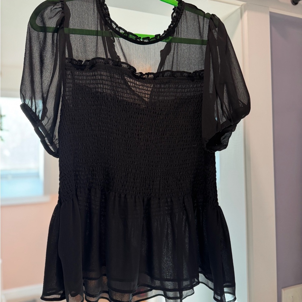 Torrid Black Sheer Blouse